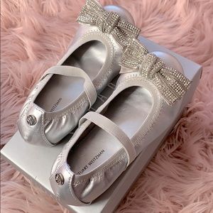 Stuart Weitzman silver Mary Janes